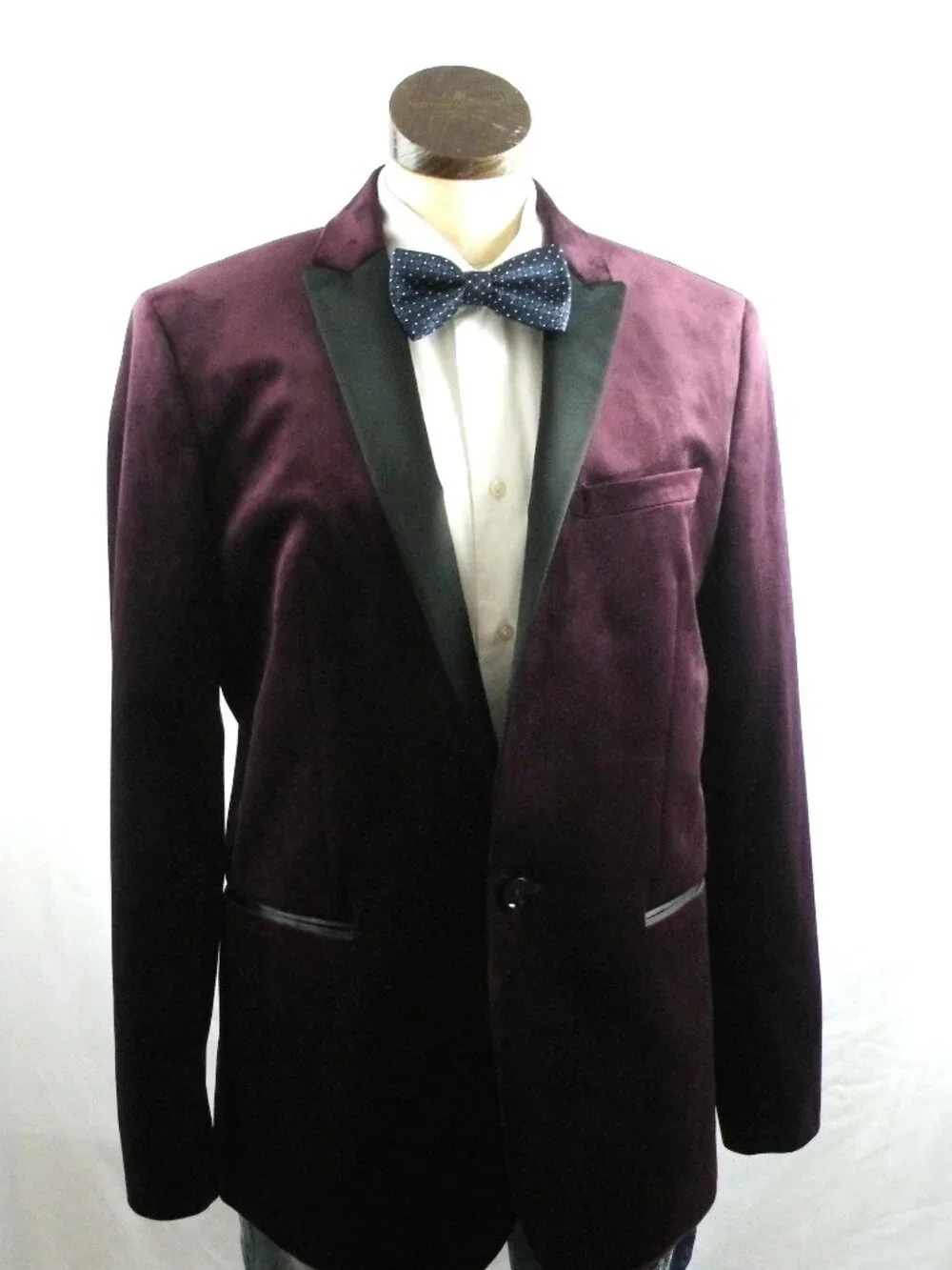 Express Men’s Slim Burgundy Velvet Tuxedo Blazer 40R